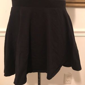 Fitted Black Skater Cut Skirt